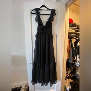 Abercrombie & Fitch Womens maxi Dress - Ruffle Black - Size Small